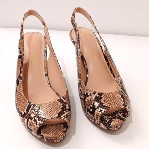 Kelly & Katie Slingback Peep Toe Pump Snake Skin Size 7.5